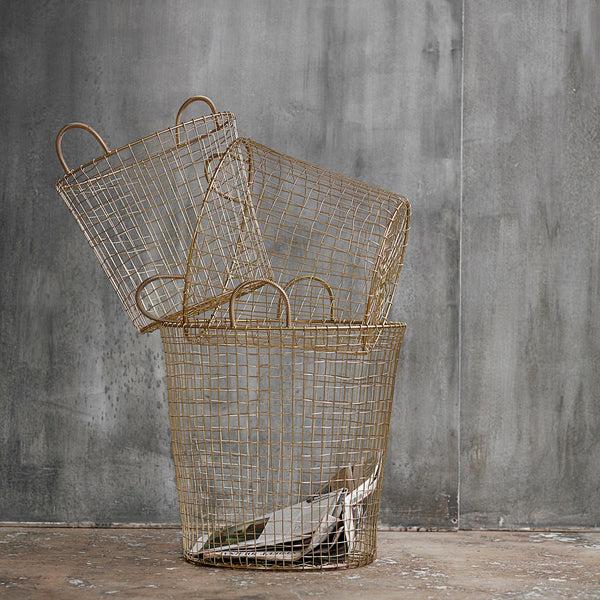 Ok Design Baskets Wire Brass