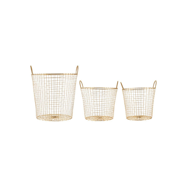 ok design Baskets Wire Brass