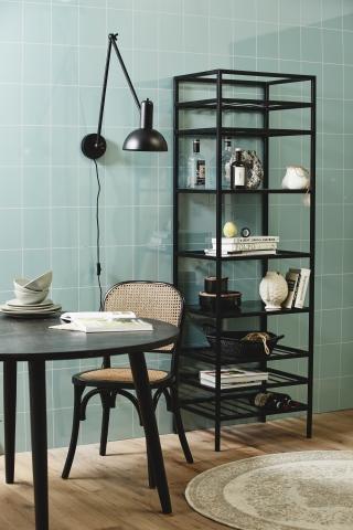 Ok Design BEAS Iron Wine Rack W/glass Black