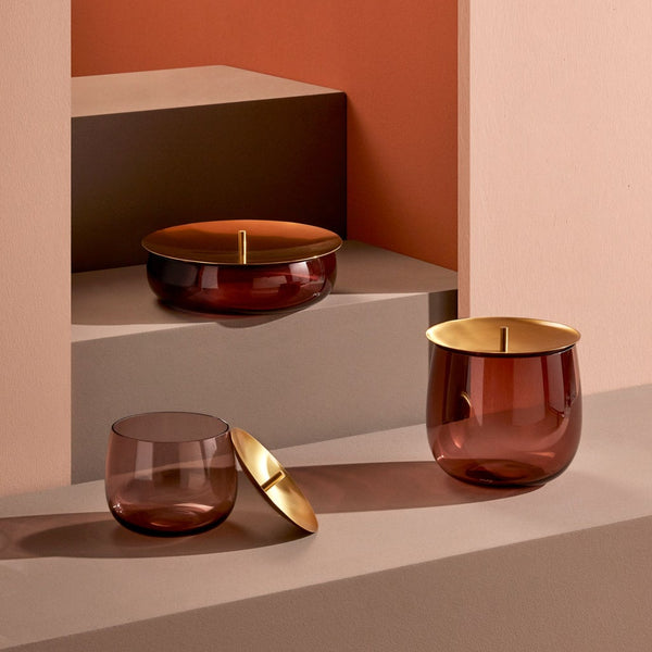 Ok Design Beret Storage Box Medium With Brass Lid