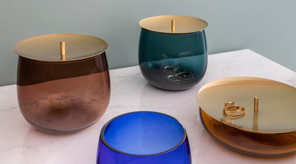 Ok Design Beret Storage Box Small With Brass Lid