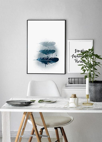 Ok Design Blue Feather Poster