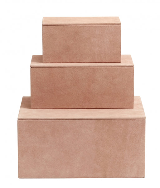ok design BOX set/3 rose suede leather