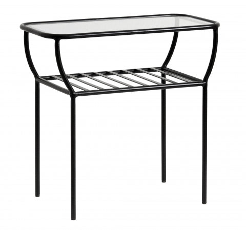 Ok Design CHIC Side Table Black W/glass Bars