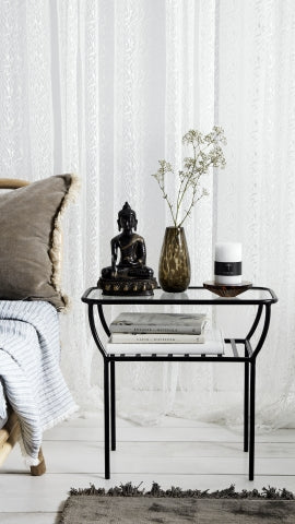 Ok Design CHIC Side Table Black W/glass Bars