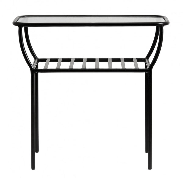 ok design CHIC side table black w/glass bars
