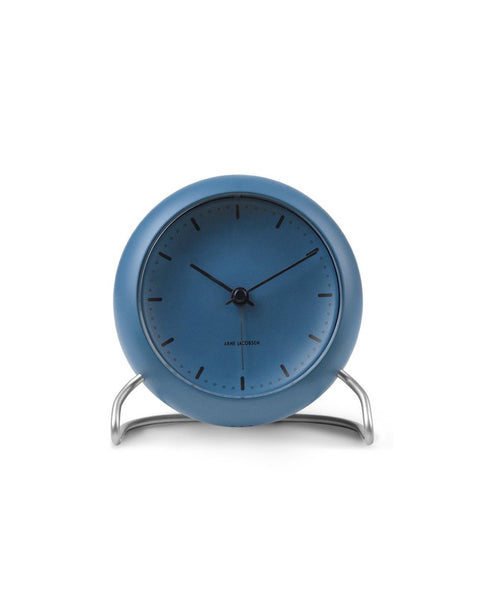 ok design City Hall table clock Ø11 cm stone blue