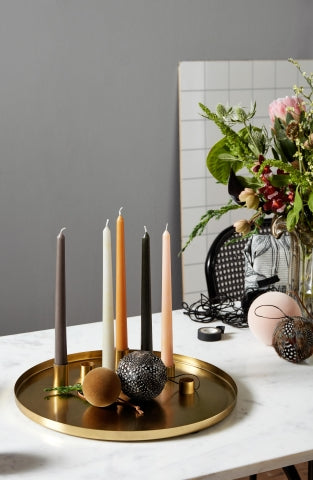 Ok Design Golden Dish W/7 Candle Cups Large