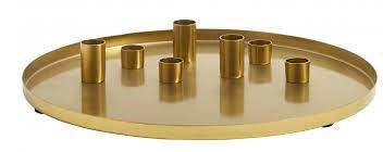 ok design Golden dish w/7 candle cups large