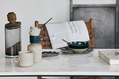 Ok Design GRAINY Dot Plate S Dark Blue/sand