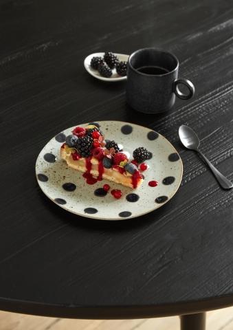 Ok Design GRAINY Dot Plate S Sand/dark Blue