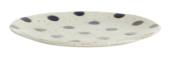 ok design GRAINY dot plate S sand/dark blue