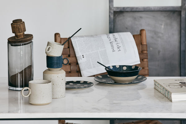 Ok Design GRAINY Espresso Cup Dark Blue 2pcs