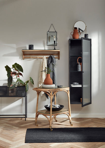 Ok Design GROOVY Wall Cabinet Black Tall 1 Door