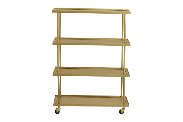 ok design KAMO trolley w/4 shelves golden