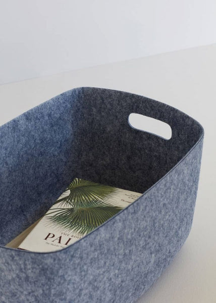 Ok Design Mellow Felt Baskets Blue (set Of 4)
