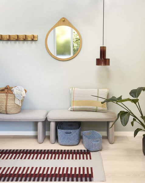 Ok Design Mellow Felt Baskets Blue (set Of 4)