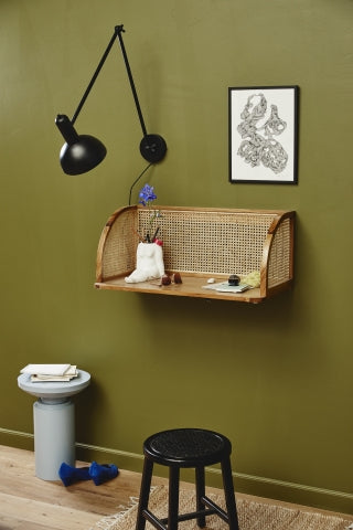Ok Design MERGE Wall Table W/rattan Natural