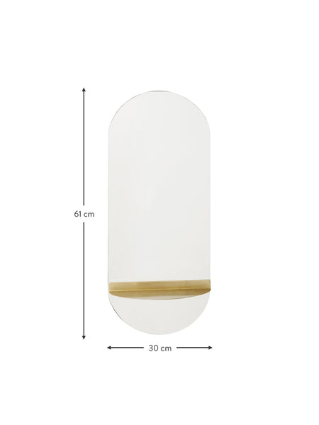 Ok Design Mirror Oval W- Golden Shelf