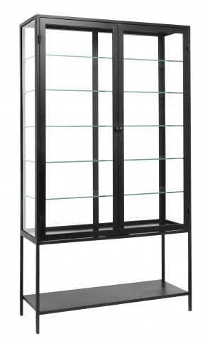 Ok Design MONDO Black Cabinet Double Glass Back