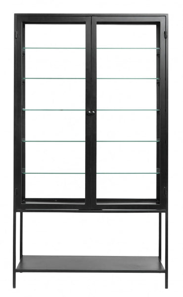 ok design MONDO black cabinet double glass back