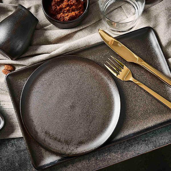 Ok Design RAW Metallic Brown Rectangular Plate