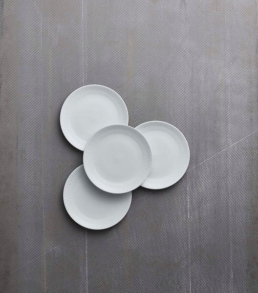Ok Design Relief White Dessert Plate - Set Of 4