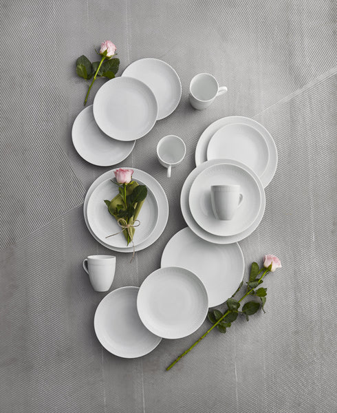 Ok Design Relief White Dessert Plate - Set Of 4