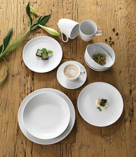 Ok Design Relief White Dessert Plate - Set Of 4