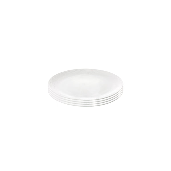 ok design Relief White Dessert Plate - Set of 4
