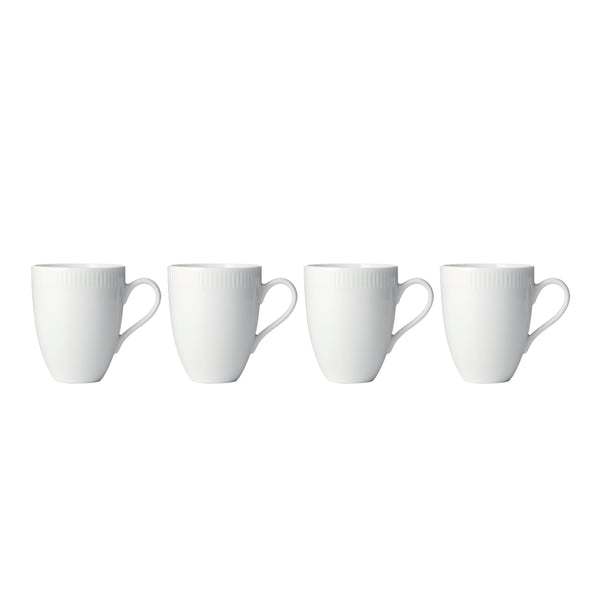 ok design Relief White Mug - Set of 4