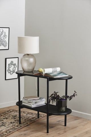 Ok Design SURMA Side Table 2 Shelves Black