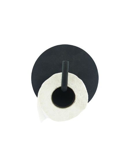 ok design Toilet paper holder text black