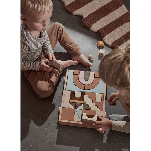 Ok Design Wooden Rainbow Wagon With Blocks