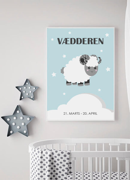 Ok Design Zodiac For Boy - Væddern Poster