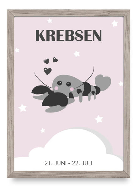 ok design Zodiac for Girl - Krebsen Poster