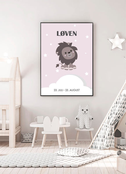 Ok Design Zodiac For Girl - Løve Poster