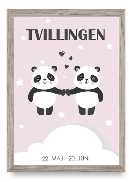 ok design Zodiac for Girl - Tvilling Poster