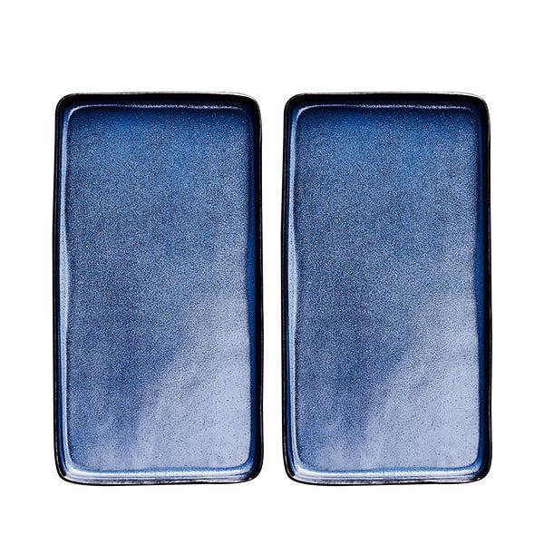 ok design Raw Midnight Blue Rectangular Dish - Set of 2