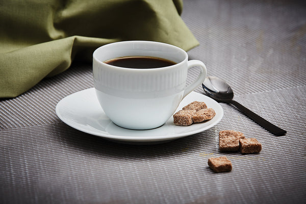 Ok Design Relief White Coffeecup With Saucer - Set Of 4