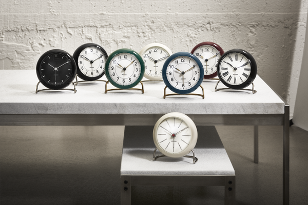 Ok Design Station Table Clock Ø11 Cm Bordeaux/white
