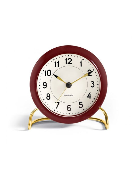 ok design Station table clock Ø11 cm bordeaux/white