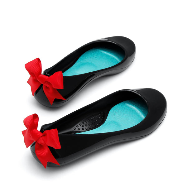 Oka B Bow Ballet Flats Shiny Licorice Shoe