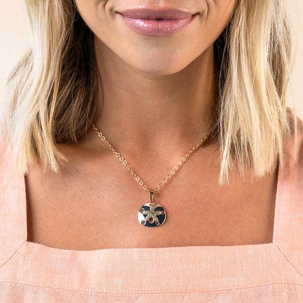 Oka B Silver & Gold Sand Dollar Necklace