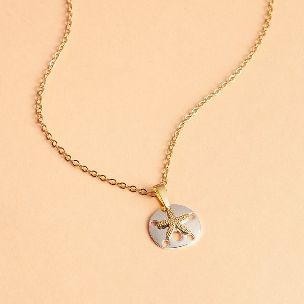 Oka B Silver & Gold Sand Dollar Necklace