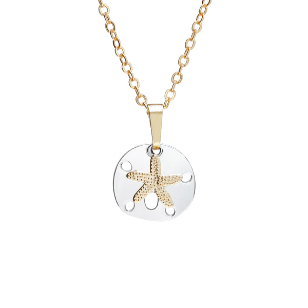 oka b Silver & Gold Sand Dollar Necklace