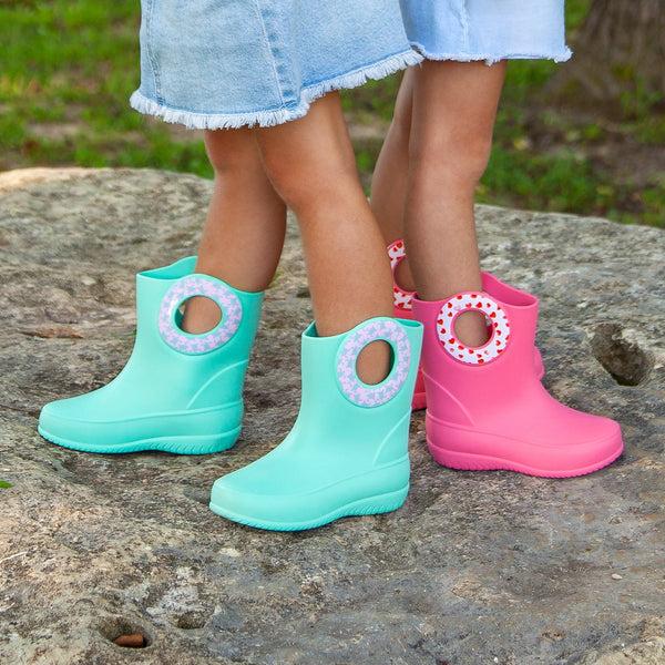 Okabashi Toddler Kendall Rain Boots Pink Hearts
