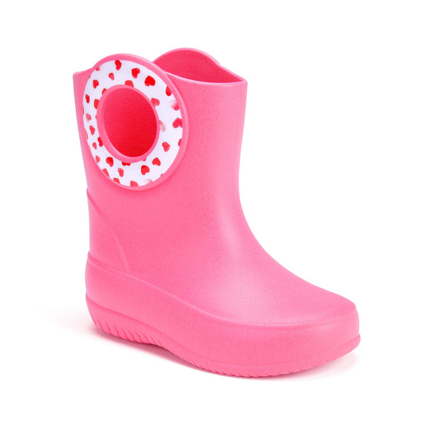 Okabashi Toddler Kendall Rain Boots Pink Hearts