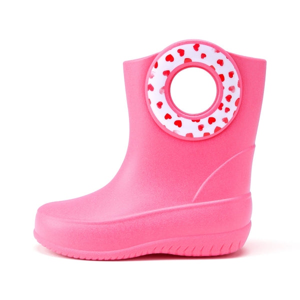 Okabashi Toddler Kendall Rain Boots Pink Hearts