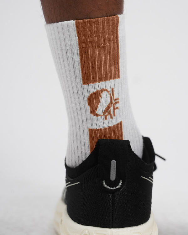 Olaf Hussein 10 Year Socks Optical White / Mocha Mousse